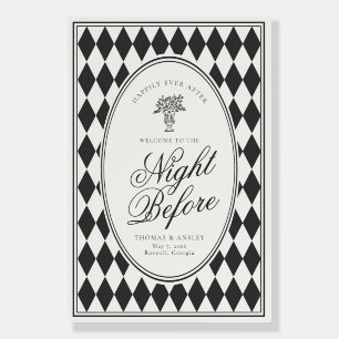 Black Harlequin Checkered Rehearsal Welcome Foam Board