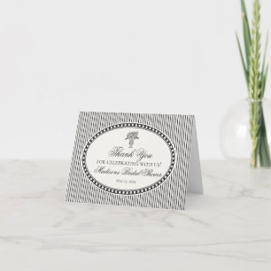 Black Harlequin Checkered Thank You Card