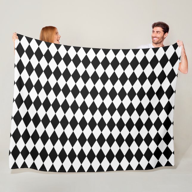Black Harlequin Fleece Blanket (In Situ)