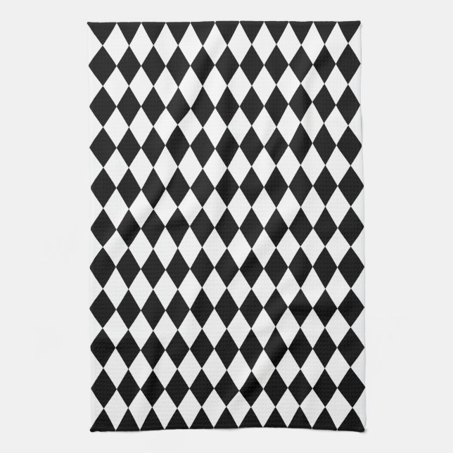 Black Harlequin Kitchen Towel (Vertical)