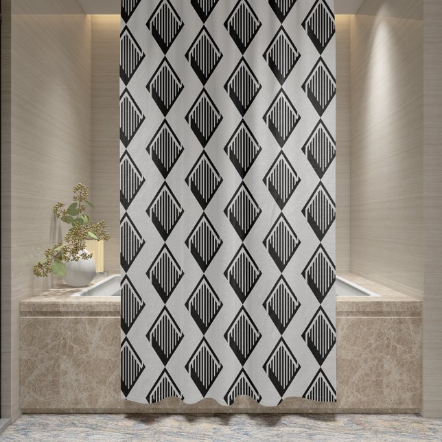 Black Harlequin Modern Elegance Pattern Shower Curtain (Creator Uploaded)