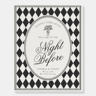Black Harlequin Night Before Rehearsal Welcome Foam Board