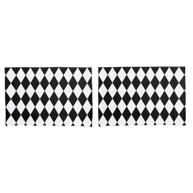 Black Harlequin Pillow Case (Front-Set)