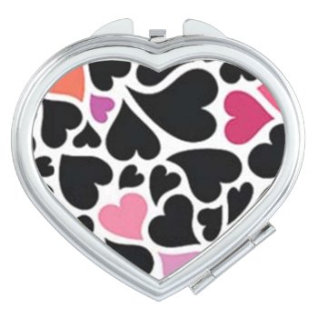 Black Harts Compact Mirror by ImGEEE at Zazzle