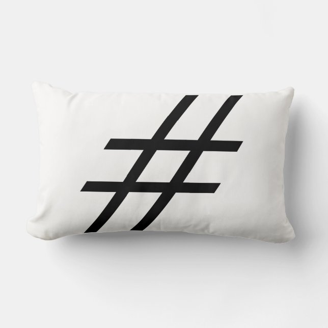 Black Hashtag, Lumbar Pillow (Front)