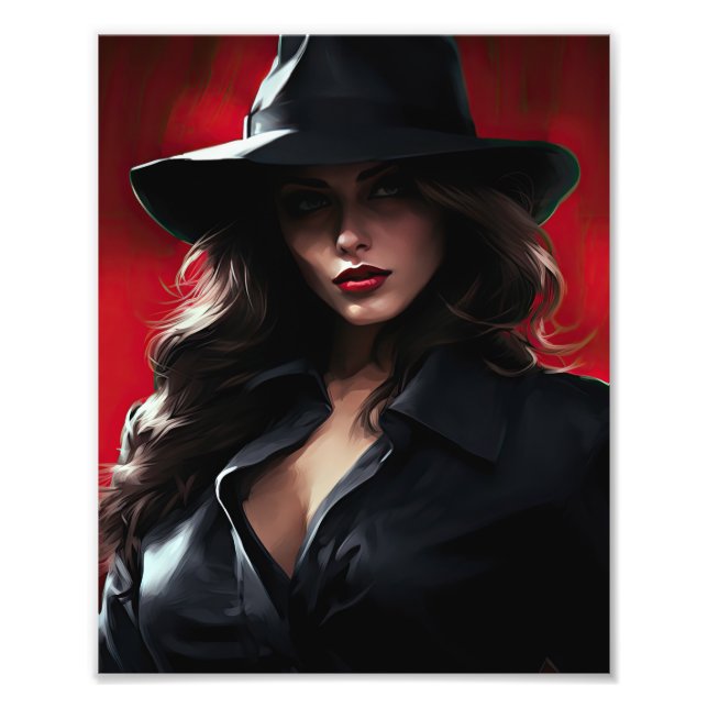 Black Hat Gangster Girls Photo Print (Front)