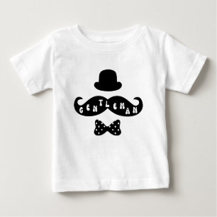 Black Hat Mustache Casual Baby Boy T-Shirt