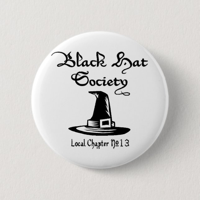 Black hat society button (Front)