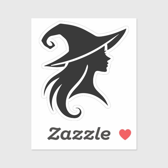 Black Hat Witch Wiccan Witches Halloween Party Sticker (Sheet)