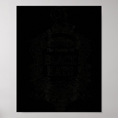 Black hats society halloween witch flying by night poster