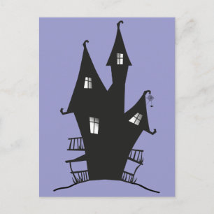 Black Haunted House Postcard
