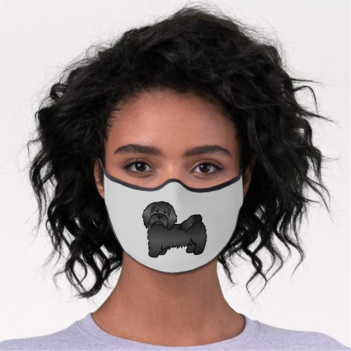 Black Havanese Bichon Havanais Cartoon Dog Premium Face Mask