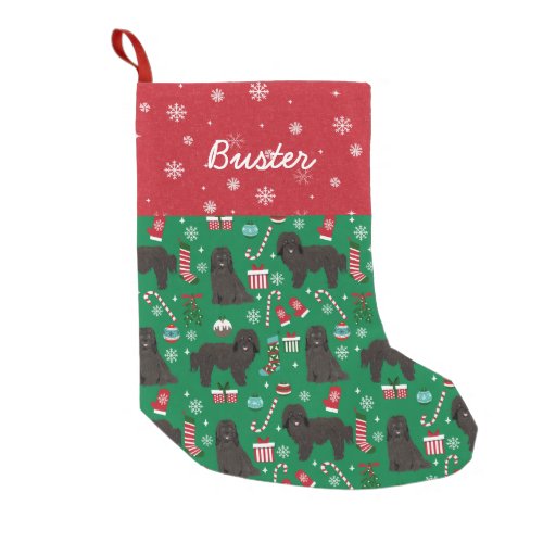 Black Havanese custom dog name Small Christmas Stocking