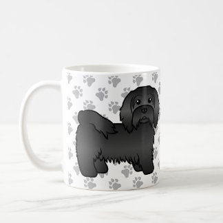 Black Havanese Cute Cartoon Dog Illustration Coffee Mug