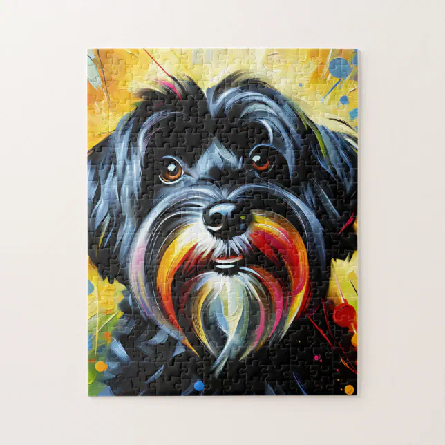Black Havanese Dog Acrylic Print Dog Lover Gift Jigsaw Puzzle Zazzle