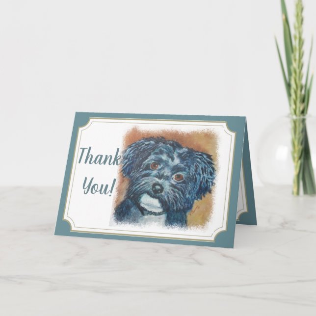 Black Havanese Puppy THANK YOU (Front)