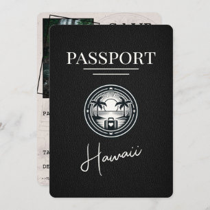 Black Hawaii Passport Save The Date