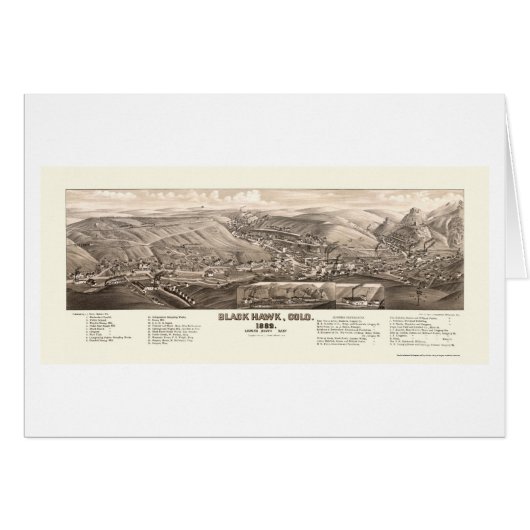 Black Hawk, CO Panoramic Map - 1882 Cards (Front Horizontal)