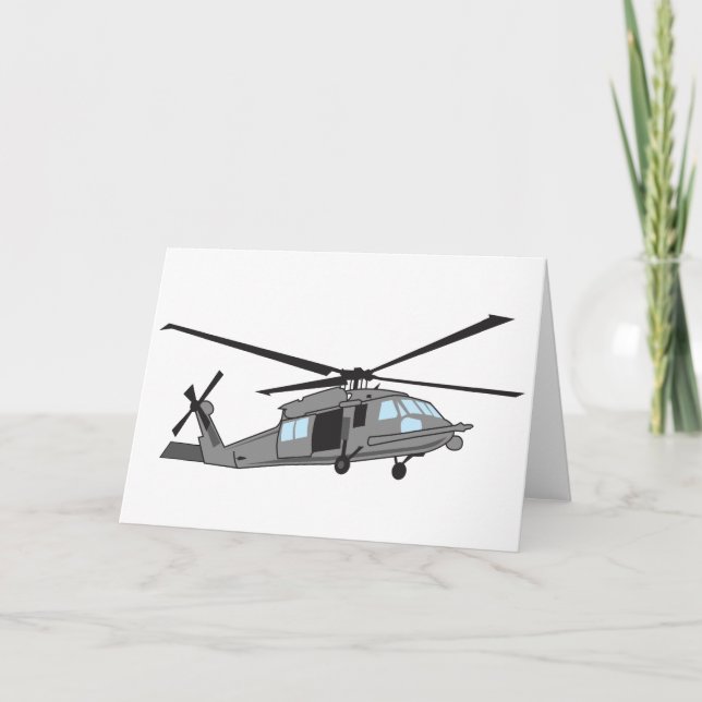 Black Hawk Helicopter Card (Front)