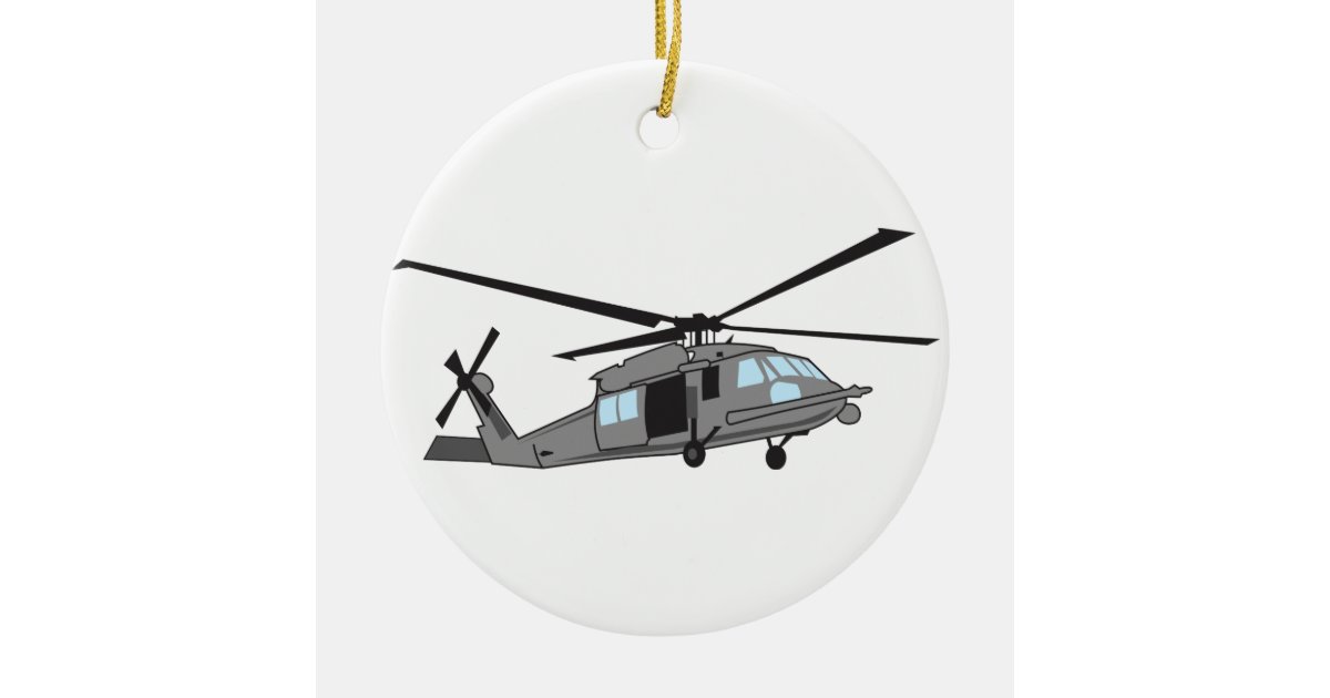 Black Hawk Helicopter Ceramic Ornament Zazzle