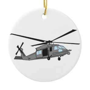 Black Hawk Helicopter Ceramic Ornament