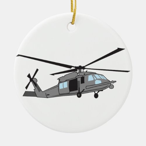 Black Hawk Helicopter Ceramic Ornament