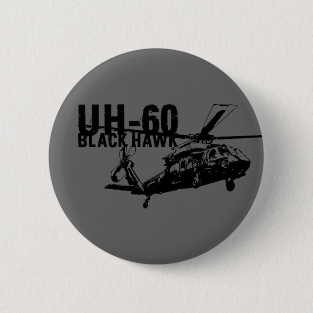 Black Hawk Pinback Button (Front)