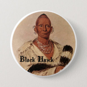Black Hawk Sac Indian Chief Button