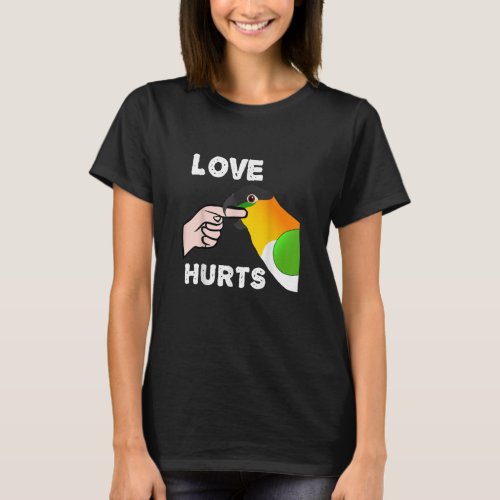 Black Headed Caique Parrot Love Hurts T_Shirt