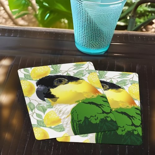 Black Headed Caique Parrot Sweet Yellow Green Bird Poker Cards