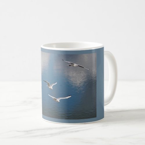 Black_headed gulls in flight   coffee mug