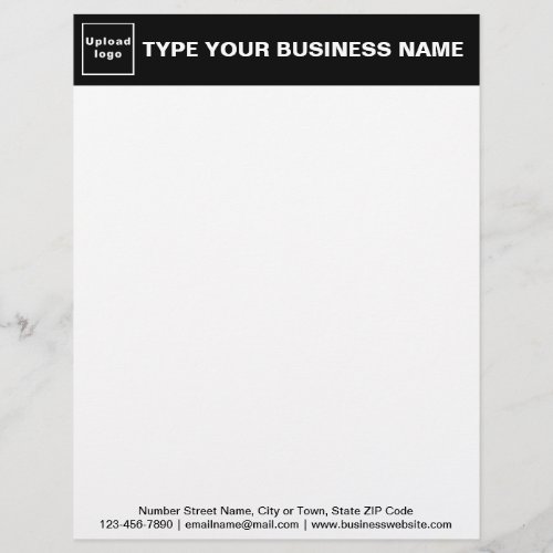 Black Header and Texts on Footer of Business Letterhead