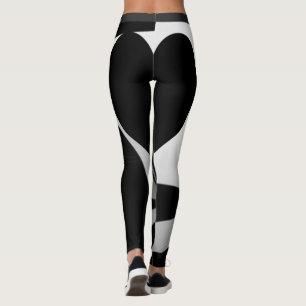 Black Heart Back Swirls Leggings