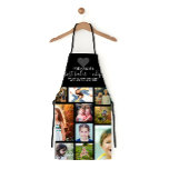 Black Heart Best Baker Chef Grandma Photo Collage Apron<br><div class="desc">This cute and sweet apron is perfect for any grandma. It features 13 customizable photos of her beautiful grandchildren. It also features the quote, "Proud Grandma. Best baker and chef, sprinkling every grandchild with love and affection, " in white handwritten cursive typography and gray heart on top of a black...</div>