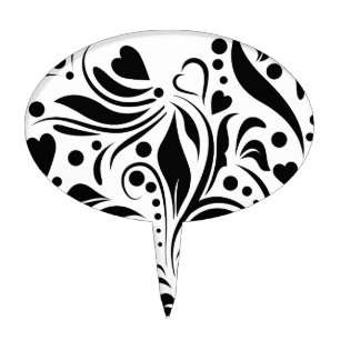 Black Heart Cake Topper
