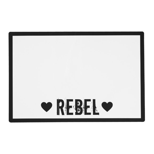 Black Heart Dog Name Placemat (Front)