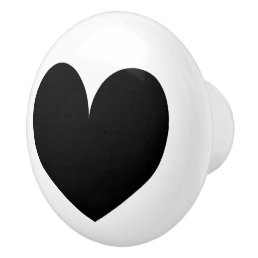 Black heart door and drawer pull knobs