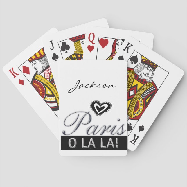 Black Heart France Playing Card Deck (Back)