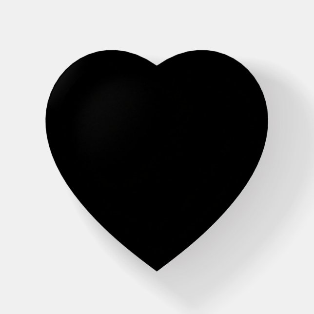 Black Heart Glass Paperweight (Front)