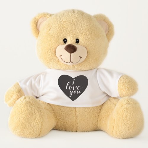 Black Heart I Love You To My Valentine Teddy Bear