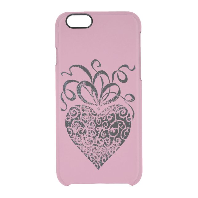 Black Heart iPhone 6 Clearly™ Deflector Case (Back)