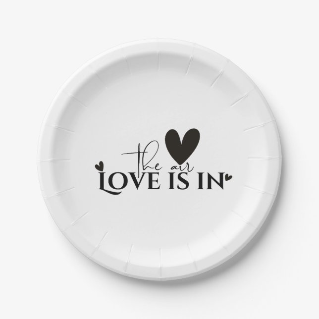 Black heart  Love is in the air       Paper Plates (Front)