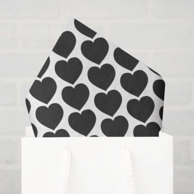 Black Heart Love Notes Grief Tissue Paper (Gift Bag)