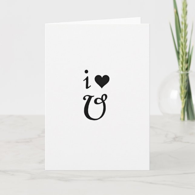 Black Heart Love You Card (Front)