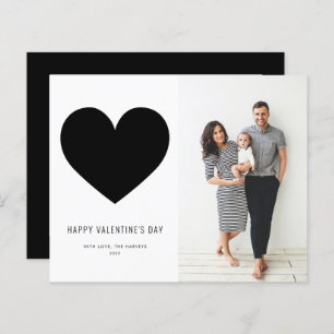 Black Heart Minimalist Happy Valentine's Day Card