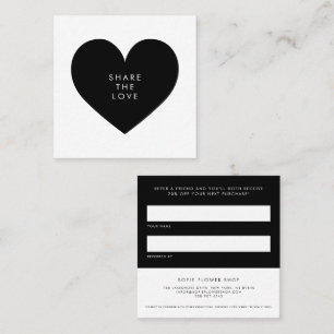 Black Heart Minimalist Share the Love Business Referral Card