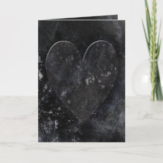 Black Heart Night Sky Gothic Valentine's Day Holiday Card