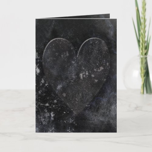 Black Heart Night Sky Gothic Valentines Day Holiday Card
