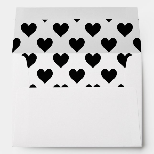 Black Heart Pattern Envelope (Back (Bottom))