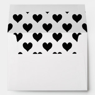 Black Heart Pattern Envelope